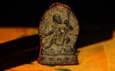 Tibet 1600s Old Buddhist Painted Clay Tsa Tsa Buddha Statue Vajrayogini Amulet picture