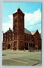 Bluffton IN, 1889 Wells County Courthouse, Clock Tower, Indiana Vintage Postcard picture
