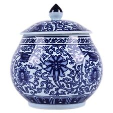 Handcrafted Traditional Chinoiserie Blue and White Porcelain Ginger Jar with picture