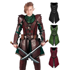 Medieval PU Leather Rivet Armor Vest Halloween Cosplay Viking Knight Costume picture