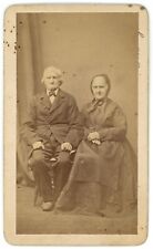 CIRCA 1880'S Named CDV Older Couple Sitting Together Glosser Belleville, OH picture
