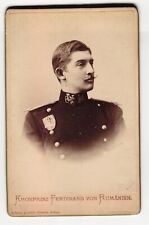 ROYAL Vintage Cabinet Card - CROWN PRINCE FERDINAND OF ROMANIA IN UNIFORM picture