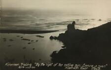 RPPC Fishermen Trolling Klamath River Mouth, California c1930s Vintage Postcard picture