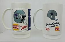 DALLAS COWBOYS VTG Lot of 2 Dr Pepper Burger King 1983 & 1985 NFL Plastic Mugs picture