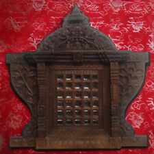 Mid 20th Century Nepalese Newari Buddhist Carved Wooden Temple Window picture