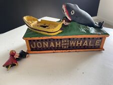 Jonah and the Whale Cast Iron Vintage Reproduction Penny Bank - Jonah Broken picture