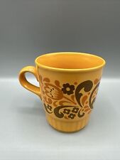 Vintage Royal Alma Ironstone Staffordshire Coffee Mug Retro Orange Brown 3.5