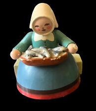 Vtg. Wendt & Kuhn Expertic Germany GDR Wooden Doll/Fish Wife picture