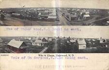 UNDERWOOD North Dakota postcard Langbell Land Agency ad 2 views of town picture