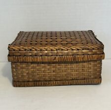 Vintage Woven Wicker Basket With Lid picture