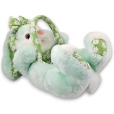 Easter Kids of America Bunny Rabbit Egg Basket Green Stuffed Animal Plush 2001 picture