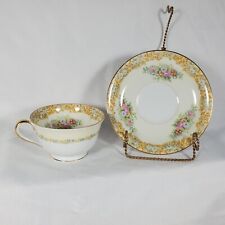 Noritake Tea Cup and Saucer Set Bone China Made in Japan Vines and Wildflowers picture