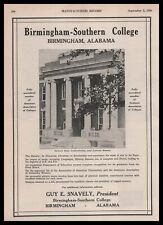 1926 Birmingham Southern College Alabama Photo Science Hall Vintage Print Ad picture