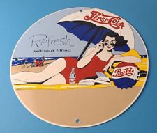 Vintage Pepsi Porcelain Sign - Bottles Beach Beverage Drink Cola Gas Sign picture