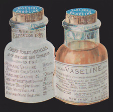 DIE CUT FOLDING TRADE CARD VASELINE BOTTLE with an 1891 complete CALENDAR  A1102 picture