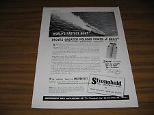 1953 Print Ad Anchorfast Nails Hydroplane Boat Slo-Mo-Shun IV Lake Washington picture