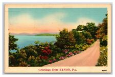 Generic Scenic Greetings Country Road Eynon Pennsylvania PA Linen Postcard R28 picture