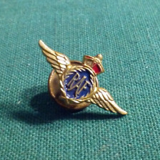 RAF Wings Pin British Royal Air Forge Gold-Tone Metal Screw Back Type Vintage picture