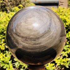 3.82LB TOP Natural Silver Obsidian Sphere Crystal quartz Ball Healing 1224 picture