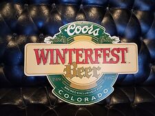 NOS Vintage Adolph Coors Banquet WinterFest Beer Double Side Hang Sign  '86-'87 picture