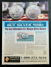 2009 MONARCH NUMISMATICS U.S. Morgan Silver Dollars Magazine Ad picture