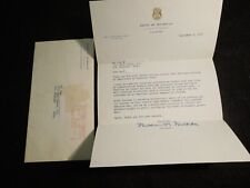 William G. Milliken Authentic Signed Office Letter Governer of Michigan 9/5/72 picture