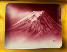 Saikosha Mt Fuji Enamel Cloisonné Ware Tray, Signed Japanese Ornamental Art Tray picture