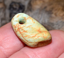 Ancient Amazonite Handmade Stone Dangle Bead Excavated Mauritania African Trade picture