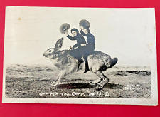 POSTCARD - RPPC - RIDING THE BIG BUNNY picture