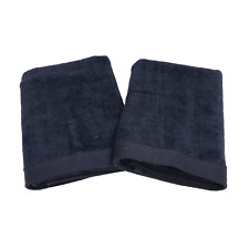 Bath Hand Towels Black Cotton Set of 2 Unbranded New picture