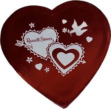 VTG RUSSELL STOVER VALENTINE HEART CHOCOLATE BOX RED WHITE 5.75” GIFT LOVE LUV picture