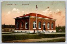 Atlantic Iowa~Front of US Post Office~Vintage Postcard picture