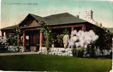 1909 California Log Cabin Home Los Angeles California Postcard picture