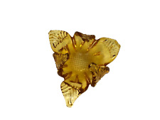 Vintage Hand Blown Gold Art Glass Folded Flower Shape 5