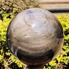 4.2LB Natural Beautiful Silver obsidian ball Quartz Crystal Sphere Healing 348 picture