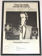 VINTAGE 1978 'VITAS GERULAITIS' TENNIS STAR SIGNED FORTUNOFF JEWELRY ADVERTISING picture