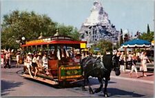 Vintage DISNEYLAND Anaheim CA Postcard Horse-Drawn Streetcar #A-3 c1950s Unused picture