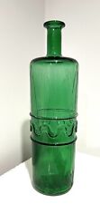 Vintage MCM Empoli Italian Emerald Green Art Glass Decanter Bottle picture