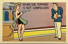 Comic Postcard Risque Pinup Pretty Young Woman Hat Check Girl Linen VJ picture