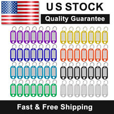 200Pcs ID Labels Tags with Split Ring Plastic Key Tags with Label Window Durable picture