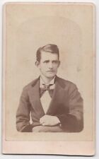 ANTIQUE CDV CIRCA 1880s ELITE HANDSOME YOUNG MAN IN SUIT MARYSVILLE CALIFORNIA picture