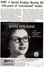 1961 Zenith Dyna-Range Eyeglass Hearing Aid: Power Vintage Print Ad picture