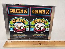 Schell's Golden Beer Sheet Unrolled Steel Can Antique Vintage New Ulm Minnesota picture