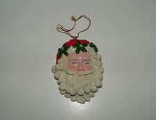Santa Claus Face Decorative Ornament, Heavier-weight, Age Unknown, pre-owned picture