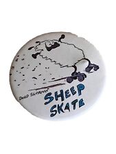 VINTAGE David Silverman Sheep Skate Pin back Badge Pin PREOWNED picture