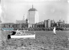 Old Photo Construction John Hancock YMCA Boats Boston 1940s Vintage NEGATIVE picture