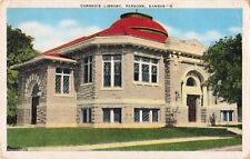 Parsons Kansas, Carnegie Library Building, Vintage Postcard picture