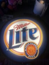 Rare Miller Lite Double Sided Light Up  Pub Style Mounted Wall Sign 21 X 22 picture