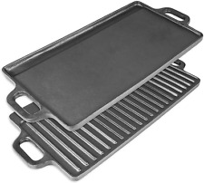 Prosource 2-In-1 Reversible 19.5” X 9” Cast Iron Griddle with Handles, Preseason picture