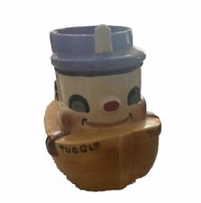 VTG Mid Century Tuggle The Tug Boat Ceramic Piggy Coin Bank Cute Happy Face picture